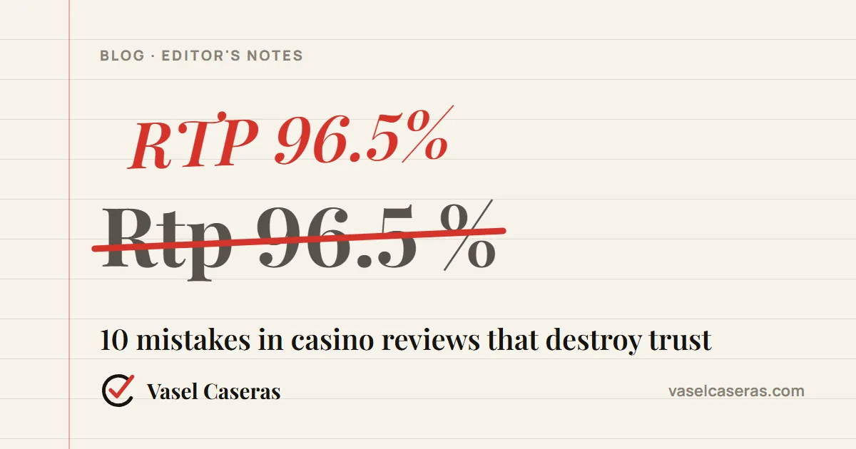 Proofreading edit on a casino review: “Rtp 96.5 %” corrected to “RTP 96.5%”