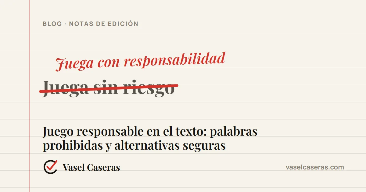 Corrección: «Juega sin riesgo» sustituido por «Juega con responsabilidad»