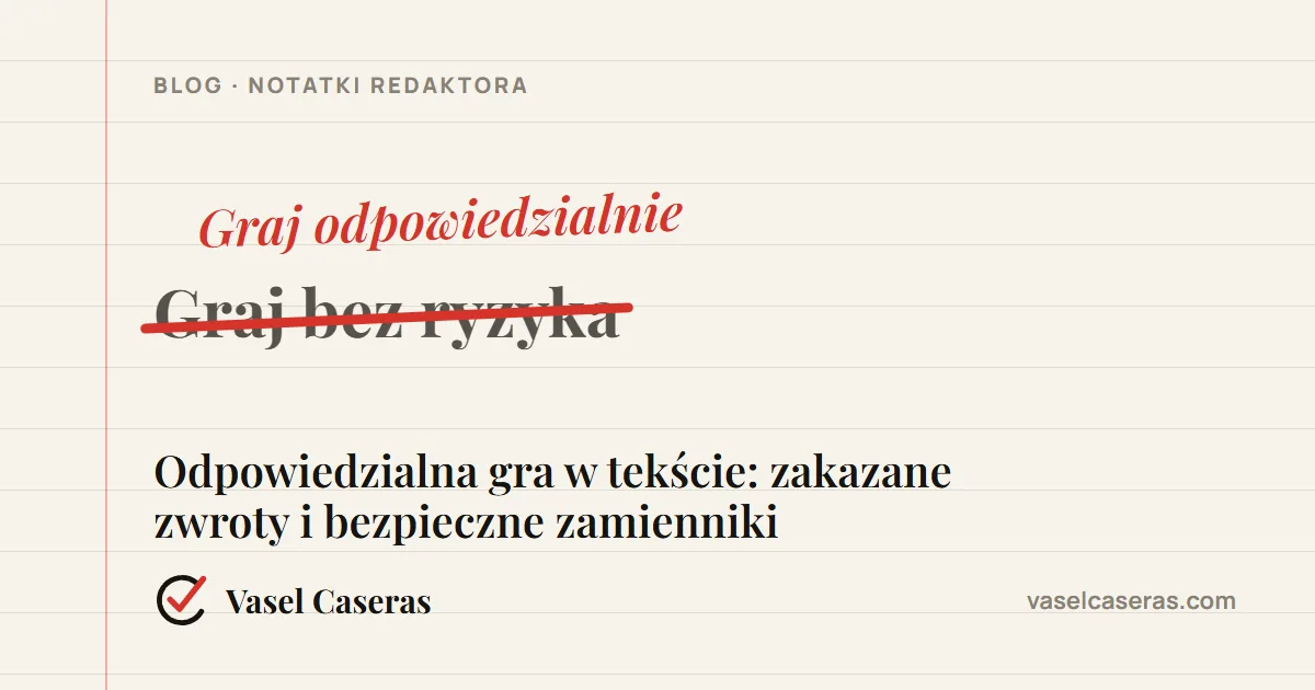 Korekta: „Graj bez ryzyka” zastąpione przez „Graj odpowiedzialnie”